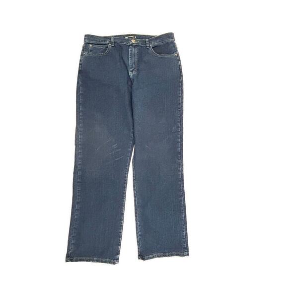 Lee Denim - Lee‎ Relaxed Fit Straight Leg Women's size 16 Dark Wash Blue Denim Jeans
